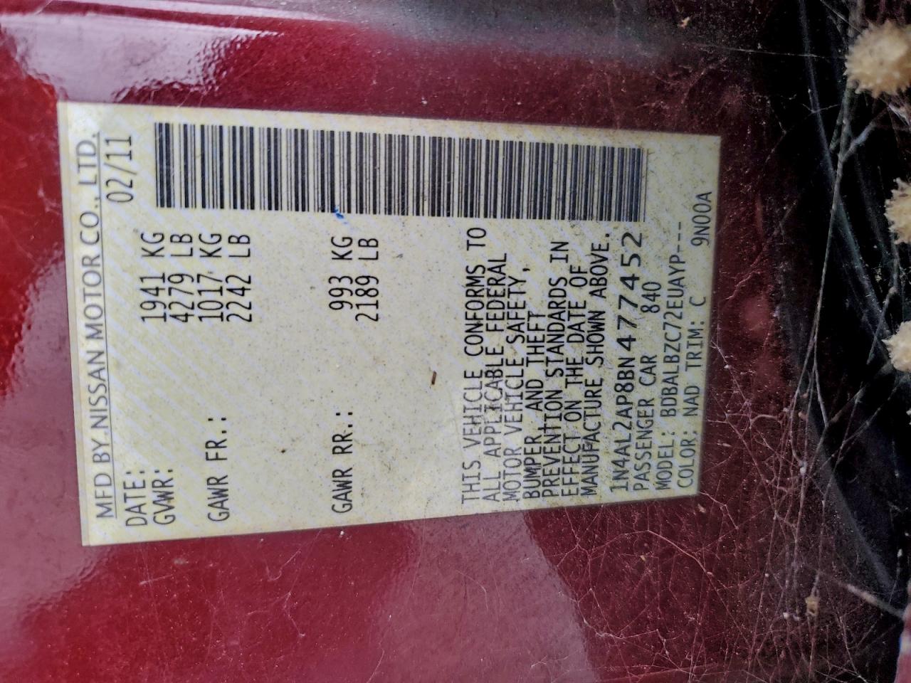 Nissan Altima Base Image 3